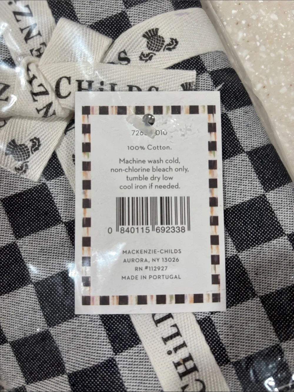 MacKenzie-Childs Black and White Checkered Napkins